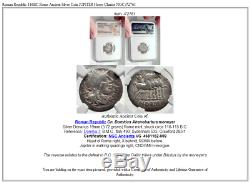 République Romaine 116bc Rome Antique Argent Monnaie Jupiter Cheval Chariot Ngc I72761