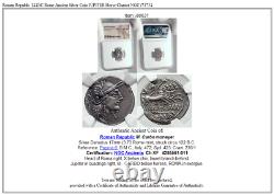 République Romaine 122bc Rome Antique Argent Coin Jupiter Horse Chariot Ngc I80631