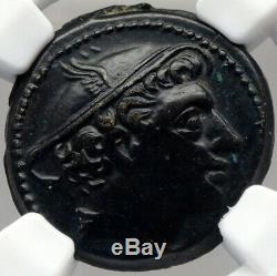 République Romaine 217bc Rare Temps De Guerre V Hannibal Ancienne Pièce De Monnaie Mercury Ngc I82699