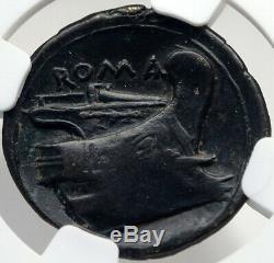 République Romaine 217bc Rare Temps De Guerre V Hannibal Ancienne Pièce De Monnaie Mercury Ngc I82699
