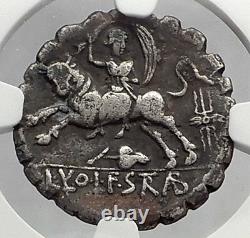 République Romaine 81bc Zeus Comme Bull Kidnappe Europa Antique Argent Monnaie Ngc I59915