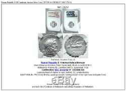 République Romaine 83bc Authentique Antique Argent Monnaie Jupiter & Chariot Ngc I78042