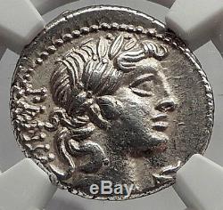 République Romaine 90bc Apollo Monnaie Ancienne Chariot À Cheval Minerve Ngc I62354