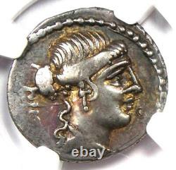 République Romaine Albinus Bruti Ar Denarius Coin 48 Bc Certifié Ngc Choice Vf