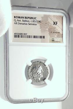 République Romaine Antique 83bc Argent Monnaie Marius Supporter Vs Sulla Ngc I77280