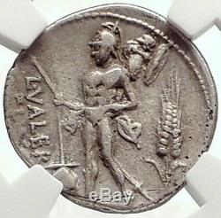 République Romaine Antique Authentique 108bc Rome Argent Monnaie Victoire Mars Ngc I69098
