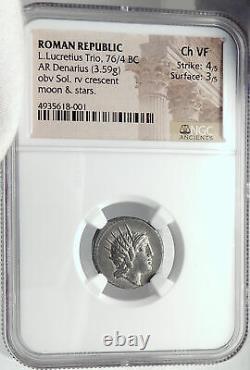 République Romaine Antique Rome Silver Coin Sol Big Dipper Constellation Ngc I82367