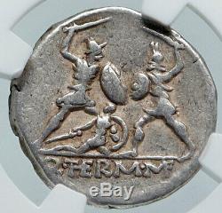 République Romaine Authentique Antique Argent 103bc Rome Coin Bataille Scene Ngc I86032