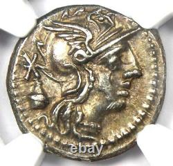République Romaine C. Cassius Ar Denarius Silver Coin 126 Bc Certified Ngc Au