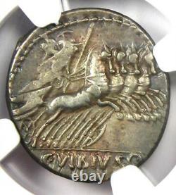 République Romaine C. Vib. Cf Pansa Ar Denarius Coin 90 Bc Certifié Ngc Choice Vf