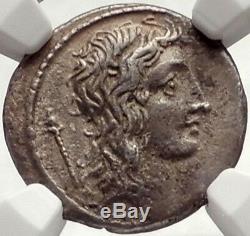 République Romaine Cassius Longinus 55bc Julius Caesar Time Pièce En Argent Ngc I69796