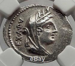 République Romaine Cybèle 102bc Victoire Chariot Stork Antique Argent Monnaie Ngc I62352
