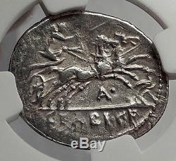 République Romaine Cybèle 102bc Victoire Chariot Stork Antique Argent Monnaie Ngc I62352