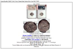 République Romaine Cybèle 102bc Victoire Chariot Stork Antique Argent Monnaie Ngc I70150