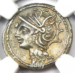 République Romaine L. Ap. Saturninus Ar Denarius Roma Coin 104 Bc Ngc Xf (ef)