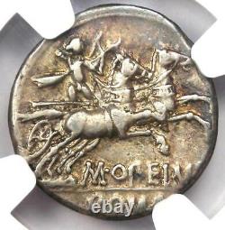 République Romaine M. Opeimius Ar Denarius Coin 131 Bc Certifié Ngc Choice Vf