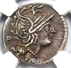 République Romaine M. Servilius C. F. Ar Denarius Roma, Chevaux Monnaie 100 Bc Ngc Xf