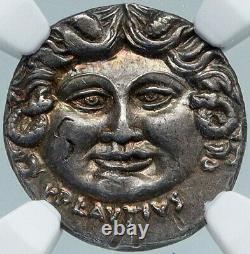République Romaine Medusa & Aurora Ancient Silver Roman 47bc Rome Coin Ngc I88366