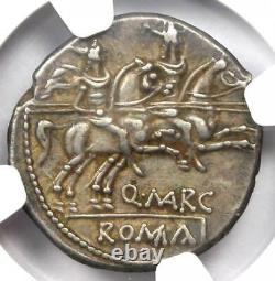 République Romaine Q. Marcius Libo Ar Denarius Coin 148 Av. J.-c. Certifié Ngc Xf (ef)