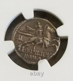 République Romaine Q. Philippus Denarius Ngc Xf Pièce D'argent Antique