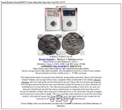 République Romaine Tarpeia Rome Sabine Roi Trahit Tatius Argent Monnaie Ngc I69075