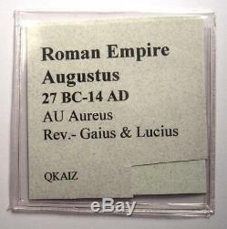 Romain Auguste Or Av Aureus Monnaie 27 Bc 14 Ad Certifié Ngc Condition Fin