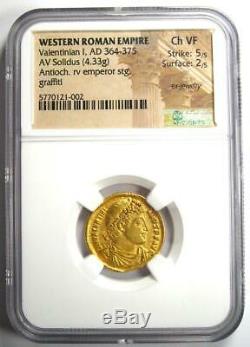 Romain D'occident Valentinien I Av Solidus Gold Coin 364-375 Ad Ngc Choix Vf