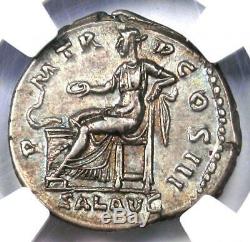 Romain Hadrien Ar Denarius Coin 117-138 Ngc Xf 5/5 Grève Et Surfaces