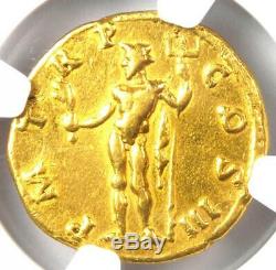Romain Hadrien Or Av Aureus Coin 117-138 Certifié Ngc Vf (very Fine)