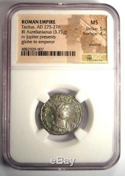 Romain Tacite Bi Aurelianianus Jupiter Coin 275-276 Ad Certifié Ngc Ms (unc)