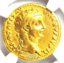 Romain Tibère Or Av Aureus Livia Coin 14-37 Ad Certifié Ngc Vf Rare