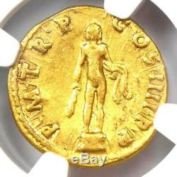 Romain Trajan Or Av Aureus Hercules Coin 98-117 Certifié Ngc Vf Rare