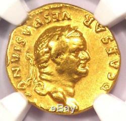 Romain Vespasien Or Av Aureus Coin 69-79 Certifié Ngc Choix Vf (very Fine)