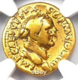 Romain Vespasien Or Av Aureus Neptune Coin 69-79 Certifié Ngc Fin