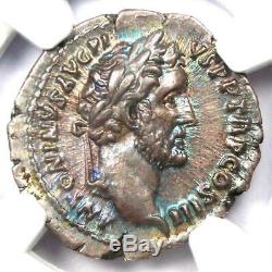 Roman Antonin Le Pieux Ar Denarius Coin 138-161 Ad. Ngc Au 5/5 Grève Et Surfaces