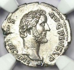 Roman Antoninus Pie Ar Denarius Silver Coin 138-161 Ad. Certifié Ngc Choice Au
