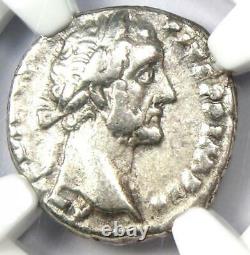 Roman Antoninus Pie Ar Denarius Silver Coin 138-161 Ad. Certifié Ngc Choice Vf