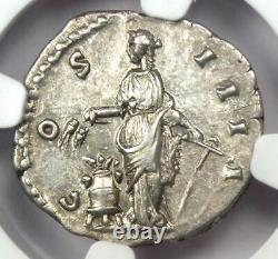 Roman Antoninus Pie Ar Denarius Silver Coin 138-161 Ad. Certifié Ngc Choice Xf