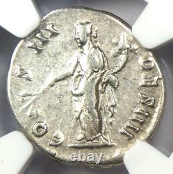 Roman Antoninus Pius Ar Denarius Silver Coin 138-161 Ad. Certifié Ngc Choice Vf
