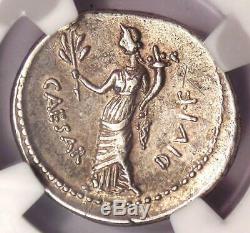 Roman Ar Auguste Octavian Denier D'argent Monnaie 32-29 Bc. Ngc Xf Avec Style Fin