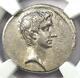 Roman Ar Denarius Auguste Octavian Silver Coin 32 Bc Certifié Ngc Vf
