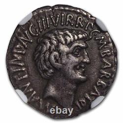 Roman Ar Denarius Marc Antony (30 Av. J.-c.) Vf Ngc (crawford 517/2) Sku#257896
