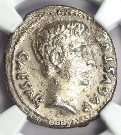 Roman Augustus Et Agrippa Ar Denarius Rome Coin 13 Bc Certifié Ngc Xf