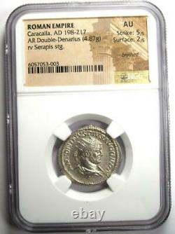 Roman Caracalla Ar Double Denarius Silver Coin 198-217 Ad Certifié Ngc Au