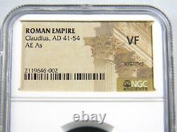 Roman Coin Claudius/ Libertas 41-54 Ad Æ As Ngc Très Beau