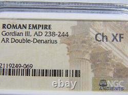 Roman Coin Gordian III Ad 238-244 Argent Double Denarius Ngc Choix Extra Fine