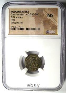 Roman Constantininian Bi Nummus Coin (330-340 Ad) Certifié Ngc Ms (unc)