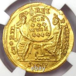 Roman Constantius II Av Solidus Gold Coin 337-361 Ad Certifié Ngc Ms (unc)