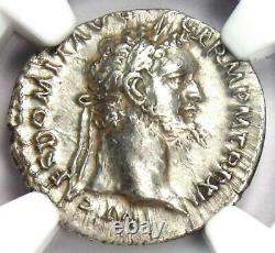 Roman Domitian Ar Denarius Silver Coin 81-96 Ad Certifié Ngc Choice Xf (ef)