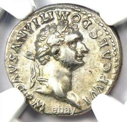 Roman Domitian Ar Denarius Silver Coin 81-96 Ad Certifié Ngc Choice Xf (ef)